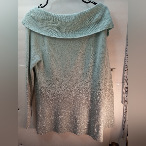 New York & Company Metallic Tunic New Years Christmas Festive Sweater Holiday - Picture 5 of 15